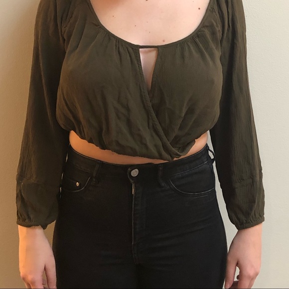 NWOT Nordstrom army green top - Picture 7 of 8